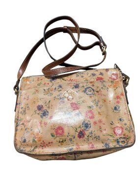 Patricia Nash Leather Crossbody Bag Yellow Floral Prairie Rose